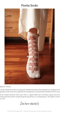Fiorita socks by Marie-Eve Wedge - In Her Skein