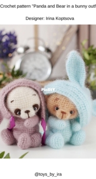 IrinCrochet - Toys by Ira - Irina Koptsova - Panda and Bear in a Bunny Outfit