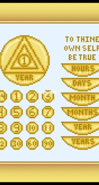 Cross Stitch Quest - Customizable Sobriety Coin - free