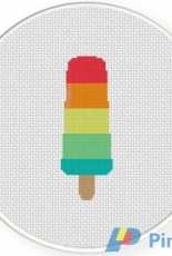 Daily Cross Stitch - Rainbow Popsicle