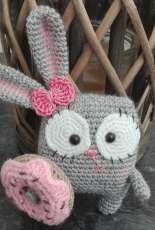 Lovely bunny with donut