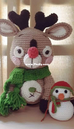 Reindeer and snowman