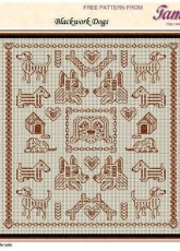 Tams Creations- Blackwork Dogs-Free Pattern
