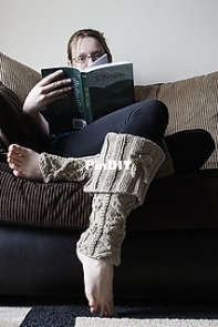 Flower Cabled Legwarmers by Sarah Jewett