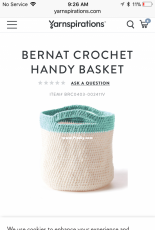 Yarnspirations- Bernat Design Studio -  Crochet Handy Basket - Free