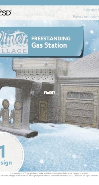 OESD - #12900 -  Winter Village - Freestanding Gas Station - ART, DST, EMB, EXP, HUS, JAN, JEF, PCS, PES, SEW, VP3,VIP,BMP,INF,SVG Machine Embroidery