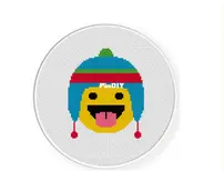 Daily Cross Stitch - Winter Hat Smiley
