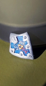 Polymer clay-Legend of Zelda shield pendant