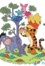 Designer Stitches D113 Pooh And Friends Flying Lesson