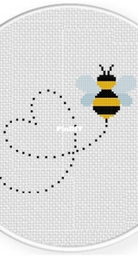 Daily Cross Stitch - Bee Line Heart