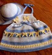 Sugar toe Babies -Annette Sanko - LotZa BowZ!Summer Halter Dress and Matching Floppy Brimmed Sun Hat