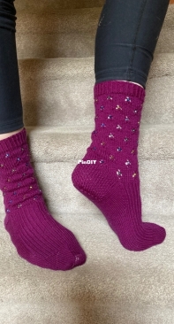 Light in the Window socks by Anna Viadero-Free
