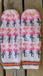 A Flamboyance of Flamingos Mittens by Raevyn Smith-Free