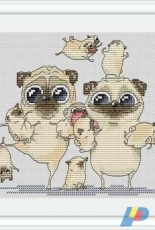 Pugs Series - The Family of Pugs by Katerina Besperstova
