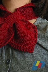 Bow-Knot Scarf by Katherine Burgess/ Knit & Chat -Free
