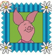 Designer Stitches A2 Piglets Daisies .pat