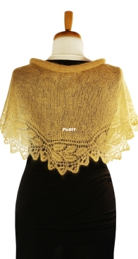 Pearl Frappé - Artful rose lace stole by Christiane Klink - English, German