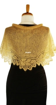 Pearl Frappé - Artful rose lace stole by Christiane Klink - English, German