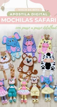 Atelie da Beta - Roberta Ferreira - Safari Backpacks - Mochilas Safari - Portuguese