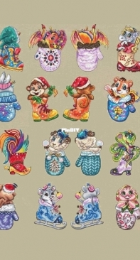 Animal Series - Mittens And Boots by Olesia Gavrilova