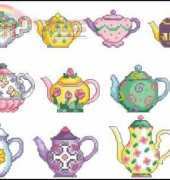 Crazy for Teapots by Maria Diaz from Cross Stitch Crazy 114 XSD