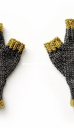 Huxley Fingerless Gloves/Mitts by Mollie Conrad-Free