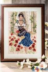 Siesta in the Sun Italian Lady by Lesley Teare from Cross Stitch Gold 137