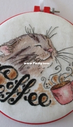 Coffee cat by Ekaterina Zakondyrina