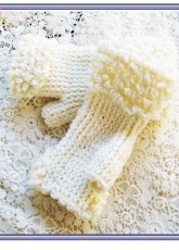 Sophie and Me - Ingunn Santini -  Winter White Fingerless Fur Gloves