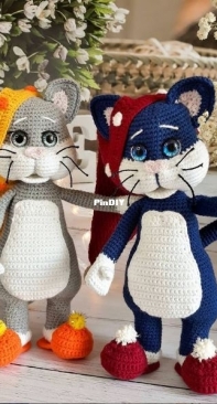 Plush joy omsk55 -  Natalia Khaidukova - Kitty and Slippers and cap for the kitty- Russian
