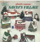 American School of Needlework ASN 3049 Plastic Canvas Santas Village
