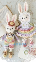 New Mommy Handmade DIY - Su Su Jie Jia - Susans Family - A1018 - Lolita Rabbit Couple - Chinese - Free