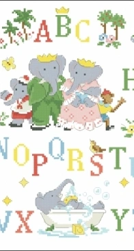 Tableau ABC (Babar, Le roi des éléphants - Création Point de Croix - Véronique Enginger) XSD + PCS