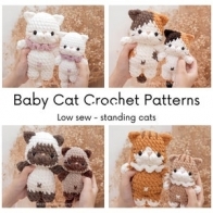 Green Frog Crochet - Thuy Anh - Đặng Thùy Anh - Baby Cats - Standing version