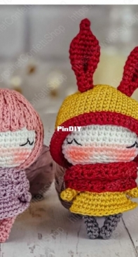 Crochet Confetti Shop - Irina Moilova - Little Bunny Marshmallow and Spring Bunny - Conejito Marshmallow y Conejita de primavera - Spanish