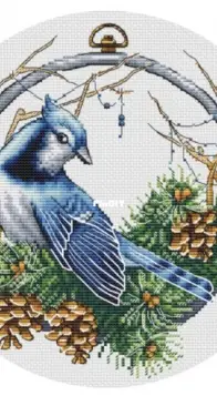 Art Stitch - Blue Jay by Luna Alexsova