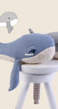 Kid 5 Pattern Shop _ Sewing Pattern " Gary the Whale " Cuddly Whale In 3 Sizes _ English