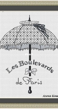 Les Boulevards de Paris - Blackwork Umbrella by Alyona Koshkina