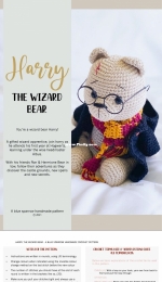 Blue Sparrow Handmade - Bianca Flatman - Harry The Wizard Bear