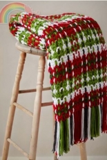 Caron Design Team - Woven Plaid Blanket pattern - French