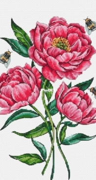 Sheeps Fun And Rugo - Family Workshop - FS/24-007 Peonies bumblebees by Anastasiya Kravtsova