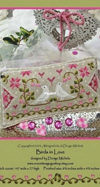 Birds in Love by Crocette a Gogo from Punch Needle & Primitive Stitcher - Spring 2024 PCS + XSD