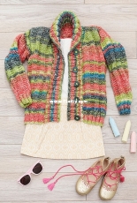 Red Heart-Little Scholar Cardigan by Stacey Gerbman-Free