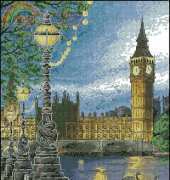 Sunset Over Parliament London Scene by Maria Diaz from Cross Stitch Gold 41