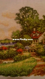 Ready embroidery landscape