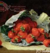 Golden Kite GK1045 Strawberries On A Cabbage Leaf (large)