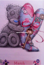 Stitchers Diary (March) Tatty Teddy Patchwork Heart - From The World of Cross Stitching TWOCS 263 - Free