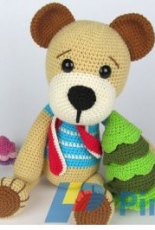Dione Design - Veronika Maskova - Teddy with Christmas Tree Crochet Pattern