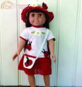 Maggies Crochet Ladybug t-shirt dress for 18 inch doll