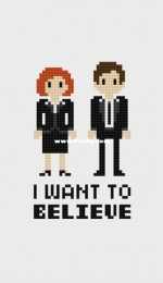 Pixel Sin Stitches - The X-Files "I Want to Believe"